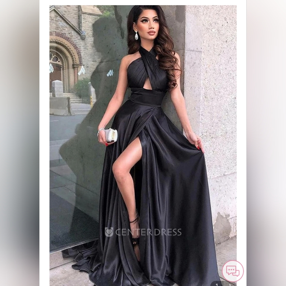 Satin Sleeveless Prom Dress
